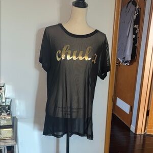 Occasion Black and Gold Graphic Relaxed T-Shirt size 2X
